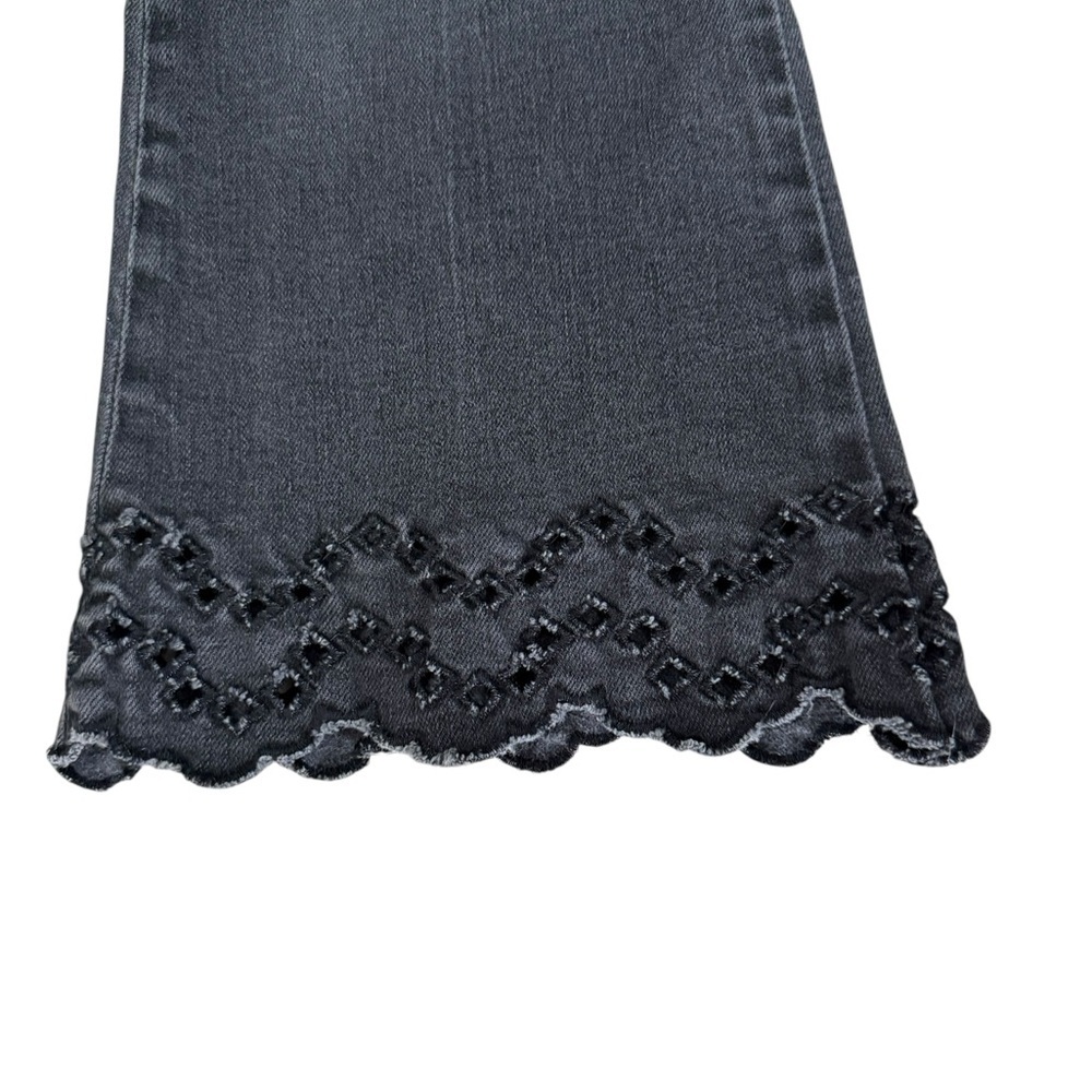 FRAME Denim  Eyelet-Hem Cropped Lacey Flared Jeans – Size 25 - Picture 2 of 8